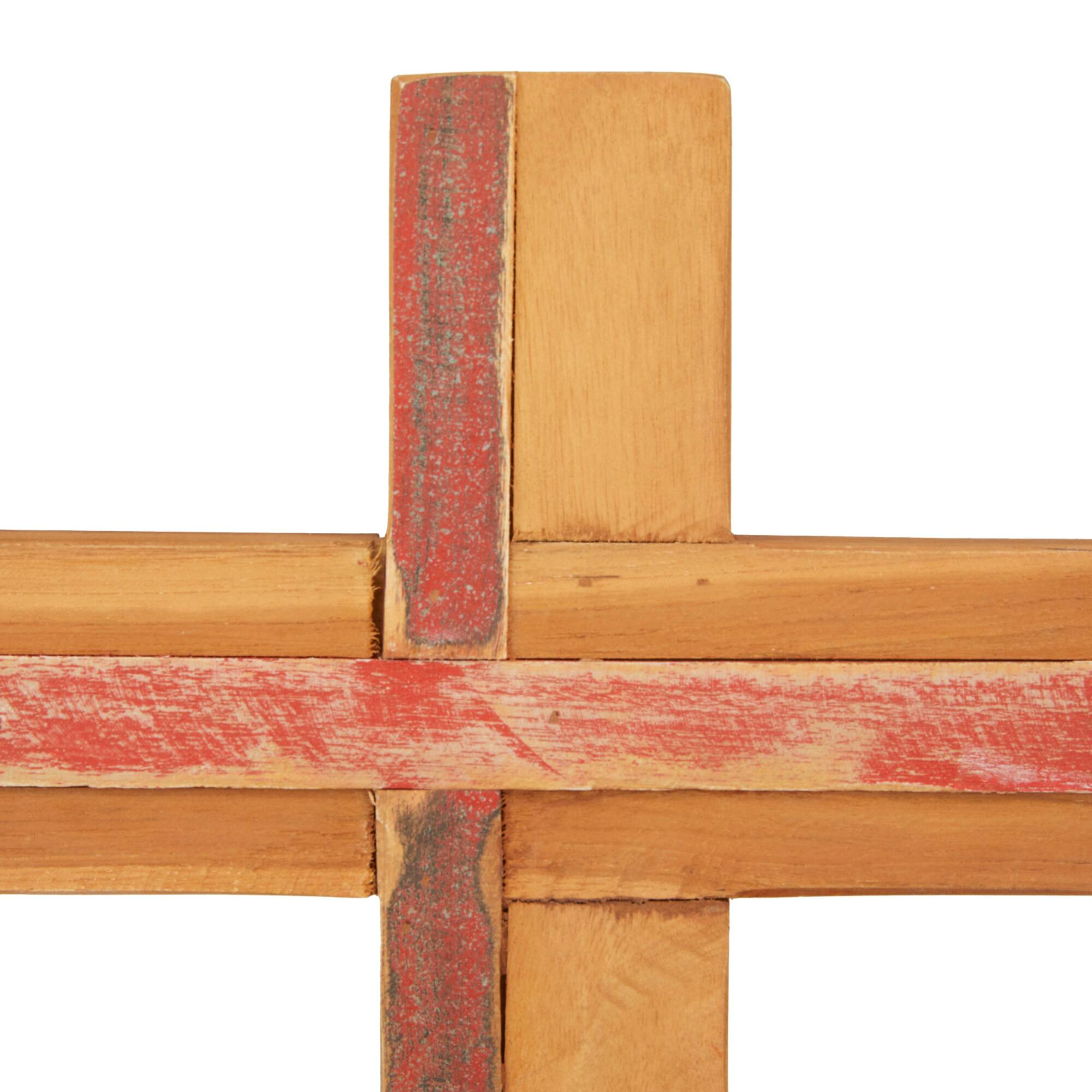 18" Brown Wood Modern Cross Sculpture